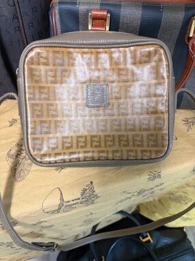 Fendi Brown FF Logo Messenger Crossbody